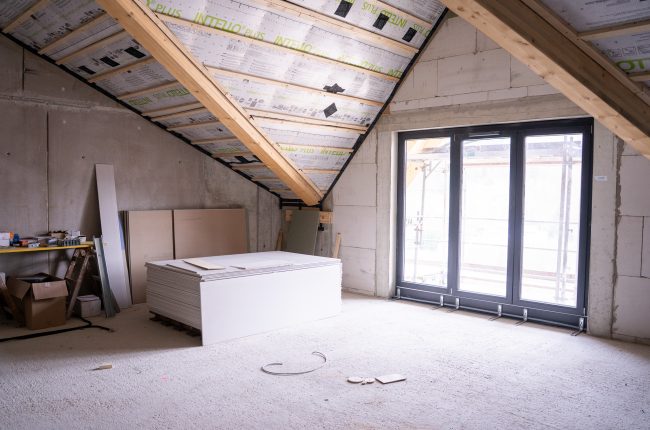 View of a room in the Schutzhütte that’s still under construction